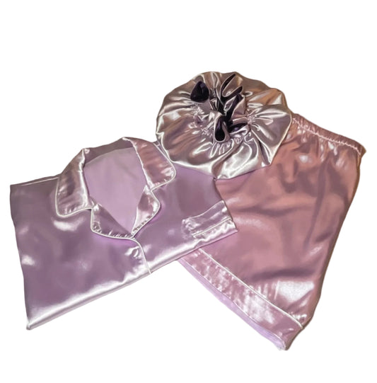 Signature Satin Sleepwear and Bonnet Set